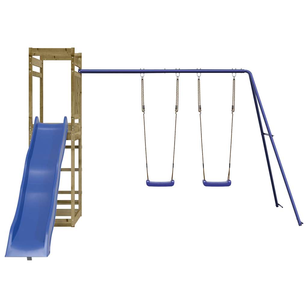 Spielturm aus imprägniertem Kiefernholz und massivem Douglasien- und Kiefernholz