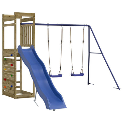 Spielturm aus imprägniertem Kiefernholz und massivem Douglasien- und Kiefernholz
