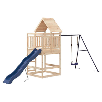 Spielturm aus imprägniertem Kiefernholz und massivem Douglasien- und Kiefernholz