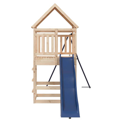 Spielturm aus imprägniertem Kiefernholz und massivem Douglasien- und Kiefernholz