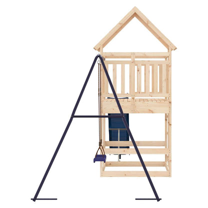 Spielturm aus imprägniertem Kiefernholz und massivem Douglasien- und Kiefernholz