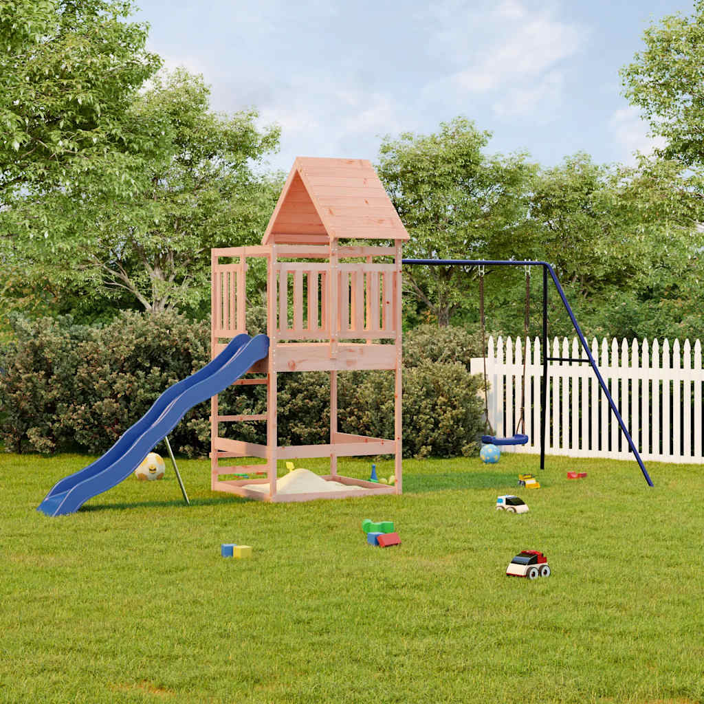 Spielturm aus imprägniertem Kiefernholz und massivem Douglasien- und Kiefernholz