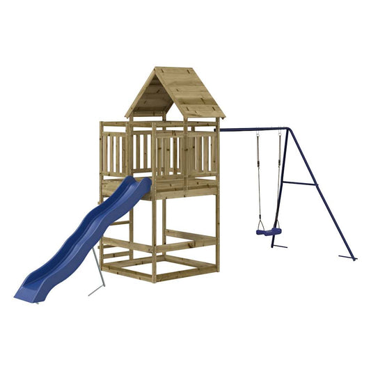 Spielturm aus imprägniertem Kiefernholz und massivem Douglasien- und Kiefernholz