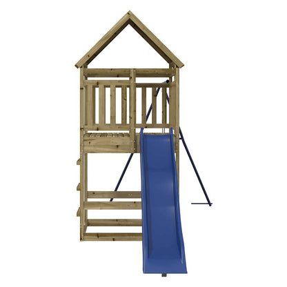 Spielturm aus imprägniertem Kiefernholz und massivem Douglasien- und Kiefernholz