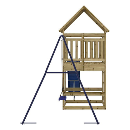Spielturm aus imprägniertem Kiefernholz und massivem Douglasien- und Kiefernholz