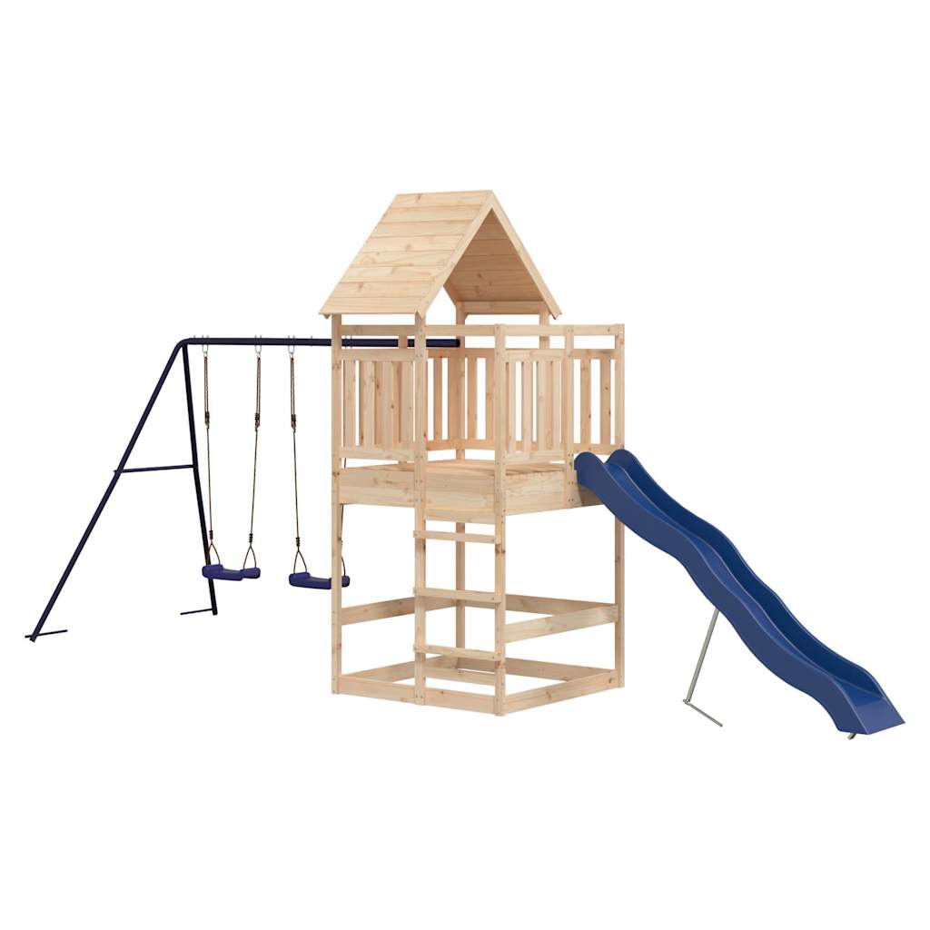 Spielturm aus imprägniertem Kiefernholz und massivem Douglasien- und Kiefernholz