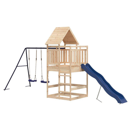 Spielturm aus imprägniertem Kiefernholz und massivem Douglasien- und Kiefernholz