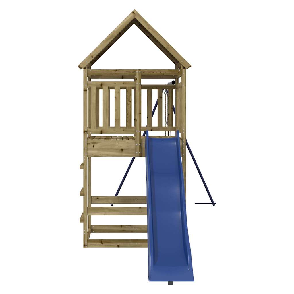 Spielturm aus imprägniertem Kiefernholz und massivem Douglasien- und Kiefernholz