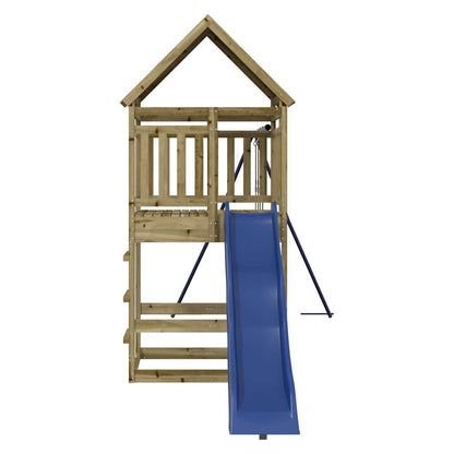 Spielturm aus imprägniertem Kiefernholz und massivem Douglasien- und Kiefernholz