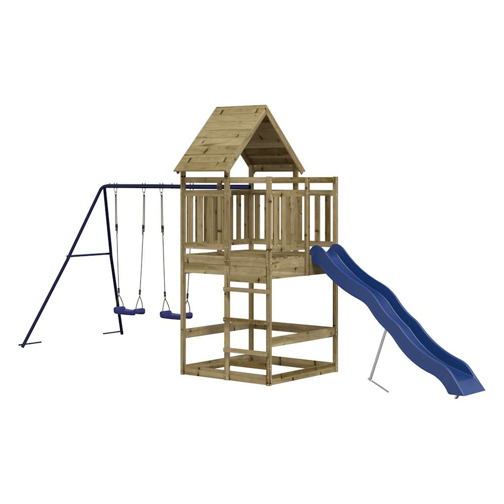 Spielturm aus imprägniertem Kiefernholz und massivem Douglasien- und Kiefernholz