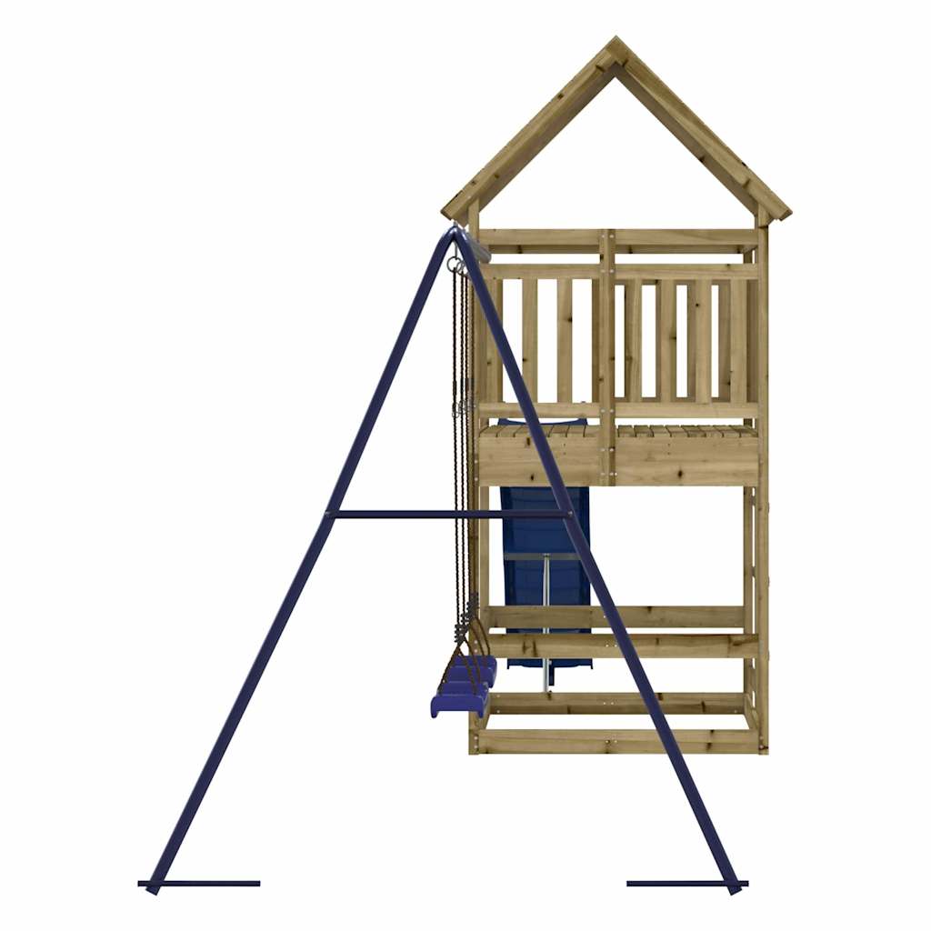 Spielturm aus imprägniertem Kiefernholz und massivem Douglasien- und Kiefernholz