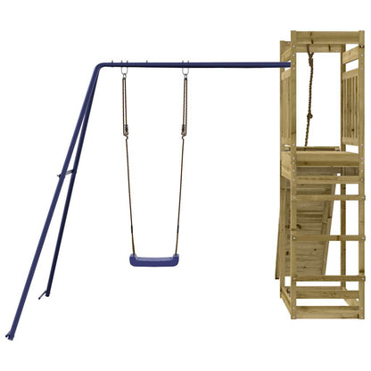 Spielturm aus imprägniertem Kiefernholz und massivem Douglasien- und Kiefernholz