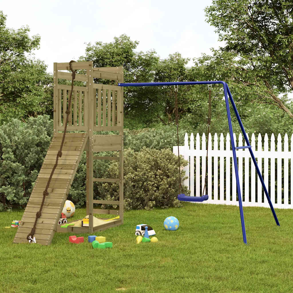 Spielturm aus imprägniertem Kiefernholz und massivem Douglasien- und Kiefernholz
