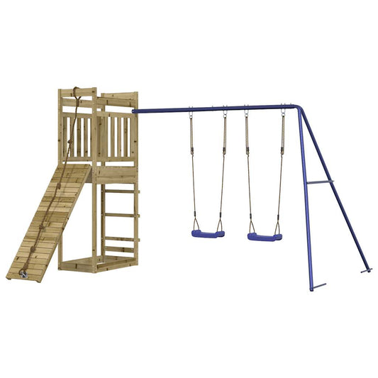 Spielturm aus imprägniertem Kiefernholz und massivem Douglasien- und Kiefernholz