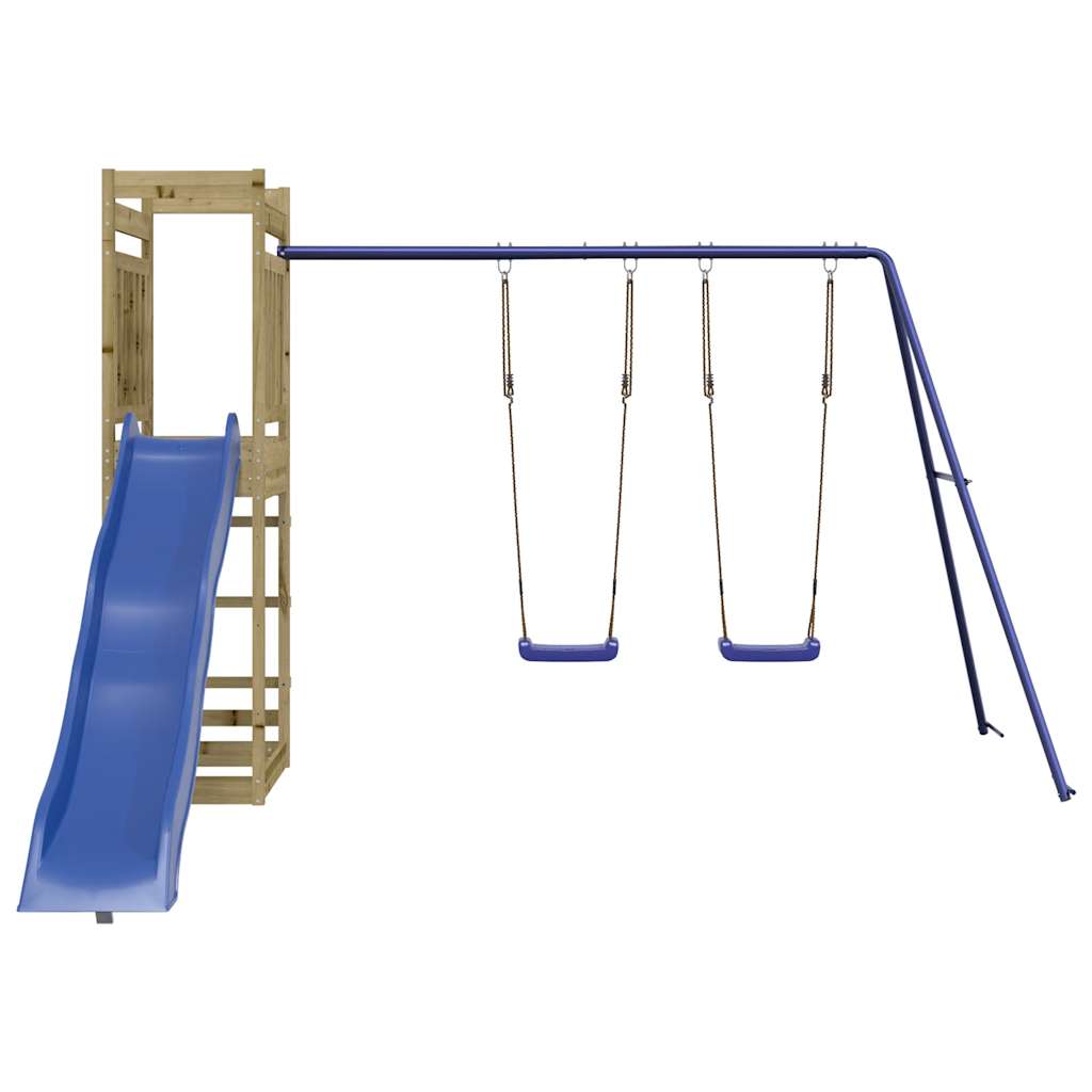Spielturm aus imprägniertem Kiefernholz und massivem Douglasien- und Kiefernholz