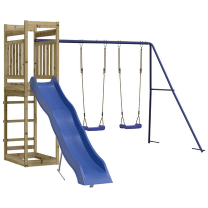 Spielturm aus imprägniertem Kiefernholz und massivem Douglasien- und Kiefernholz