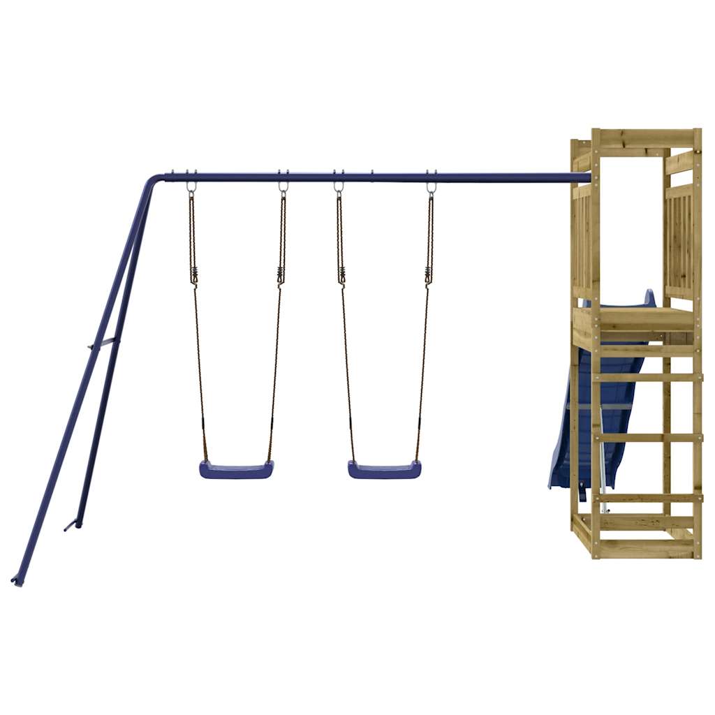 Spielturm aus imprägniertem Kiefernholz und massivem Douglasien- und Kiefernholz