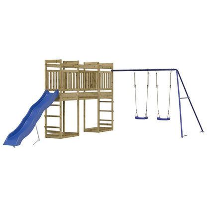 Spielturm aus imprägniertem Kiefernholz und massivem Douglasien- und Kiefernholz