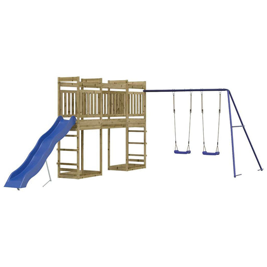 Spielturm aus imprägniertem Kiefernholz und massivem Douglasien- und Kiefernholz