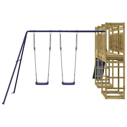 Spielturm aus imprägniertem Kiefernholz und massivem Douglasien- und Kiefernholz