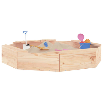 Sandkasten mit Sitzen Achteck Massivholz Douglasie in verschiedenen Größen