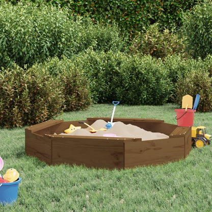 Sandkasten mit Sitzen Achteck Massivholz Douglasie in verschiedenen Größen