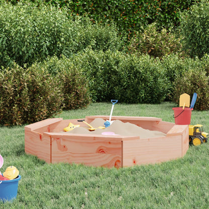 Sandkasten mit Sitzen Achteck Massivholz Douglasie in verschiedenen Größen