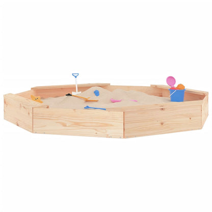 Sandkasten mit Sitzen Achteck Massivholz Douglasie in verschiedenen Größen