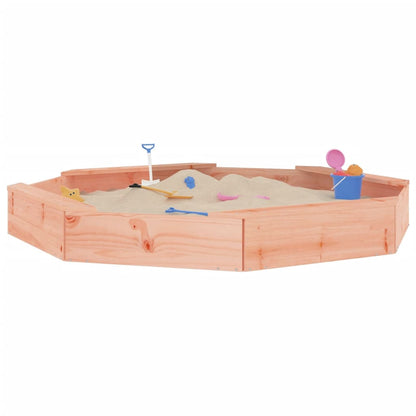 Sandkasten mit Sitzen Achteck Massivholz Douglasie in verschiedenen Größen