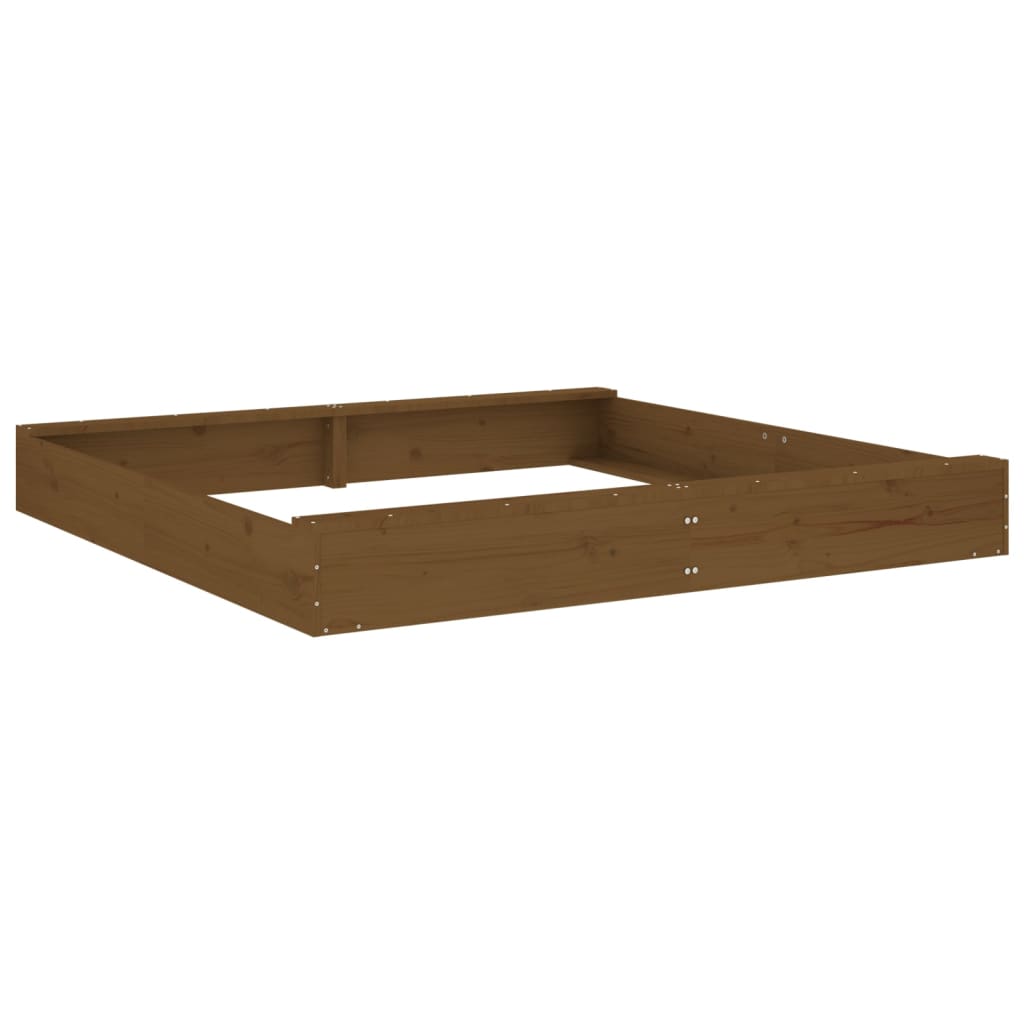 Sandkasten mit Sitzen Quadratisch Massivholz