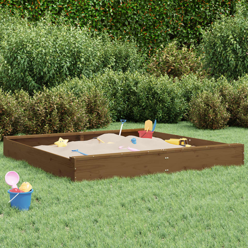 Sandkasten mit Sitzen Quadratisch Massivholz