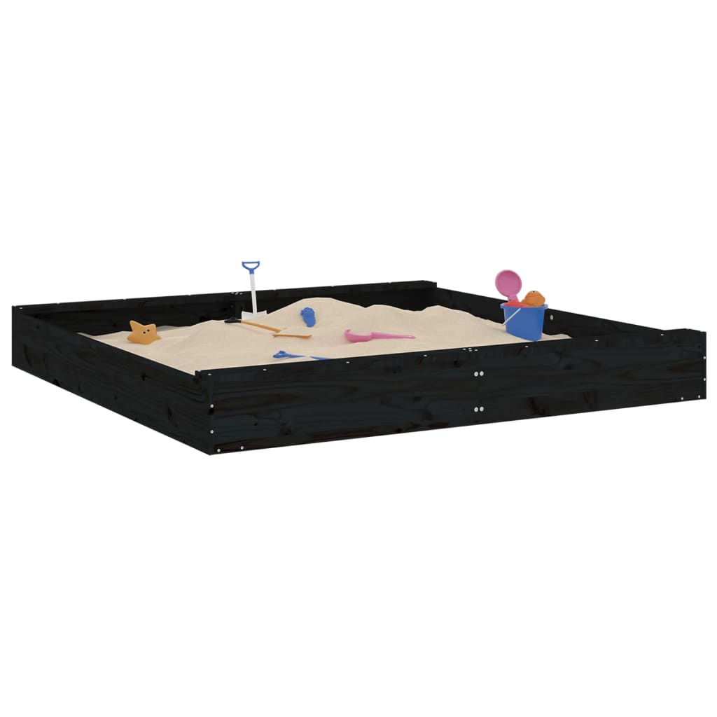 Sandkasten mit Sitzen Quadratisch Massivholz