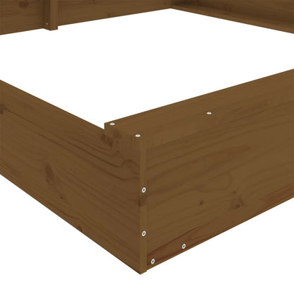 Sandkasten mit Sitzen Quadratisch Massivholz
