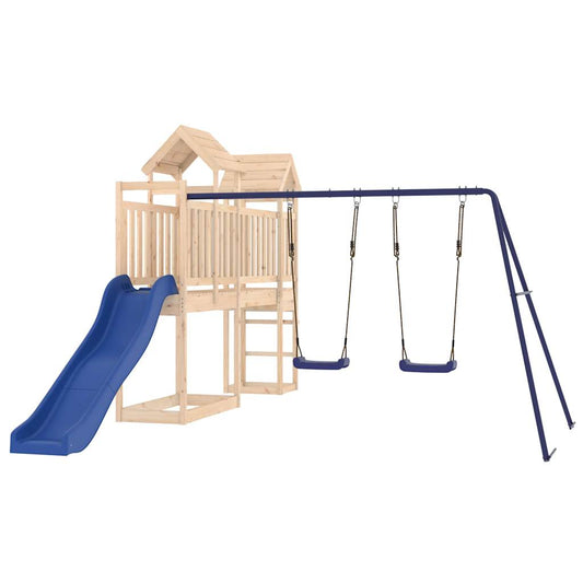 Spielturm aus imprägniertem Kiefernholz und massivem Douglasien- und Kiefernholz