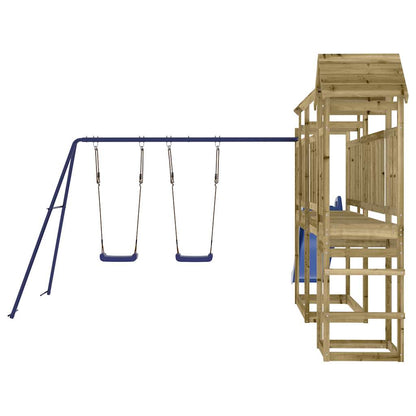 Spielturm aus imprägniertem Kiefernholz und massivem Douglasien- und Kiefernholz