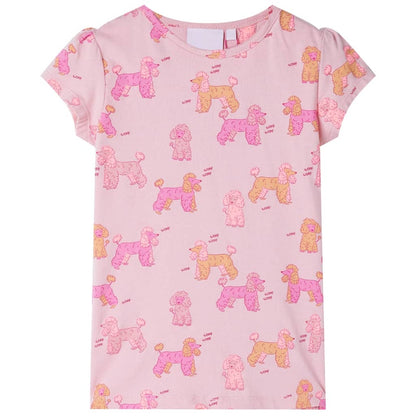 Kinderpyjama mit Kurzen Ärmeln in Hellorange und Hellrosa