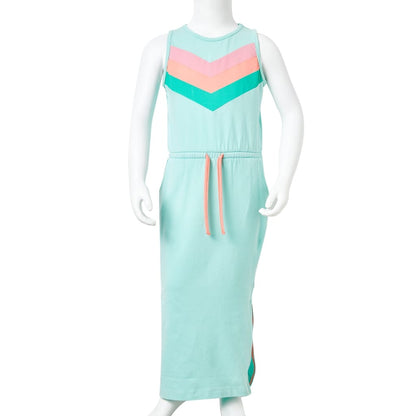 Kinderkleid mit Kordelzug Helles Minzgrün