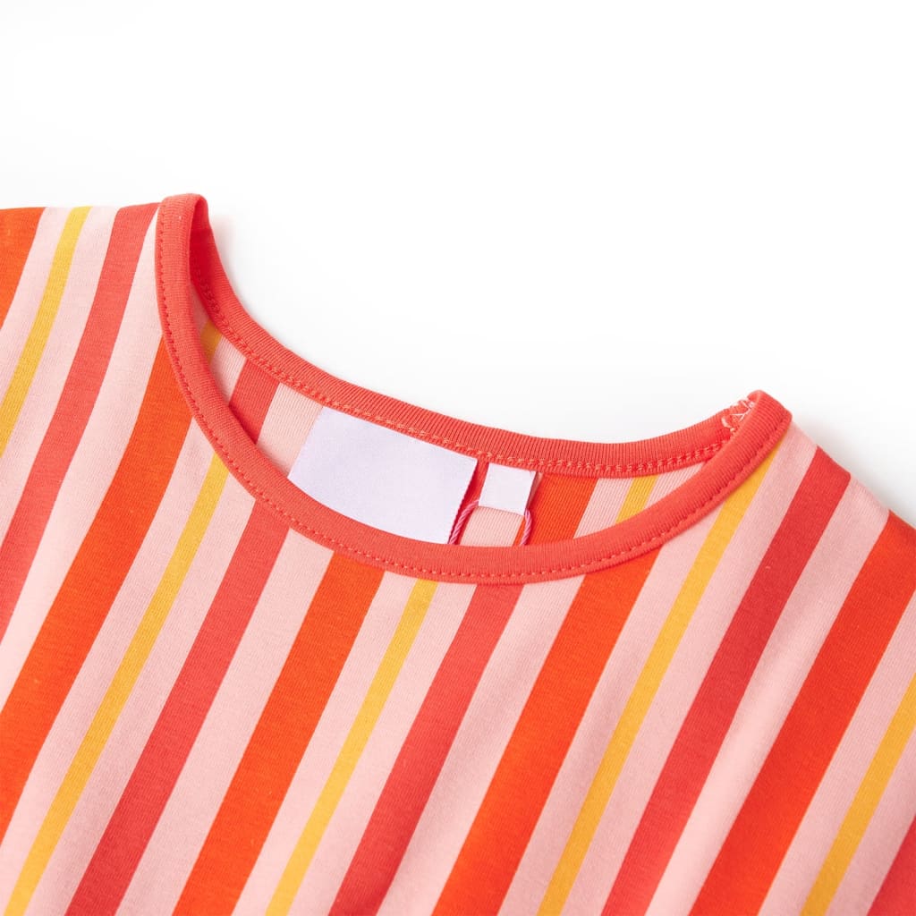 Kinderkleid mit Kordelzug Rosa und Rot