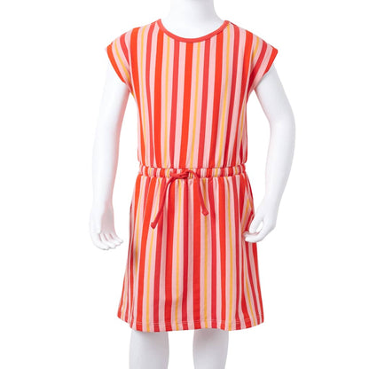 Kinderkleid mit Kordelzug Rosa und Rot