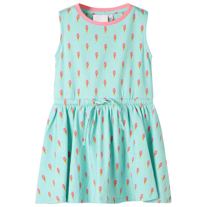 Kinderkleid mit Kordelzug Helles Minzgrün