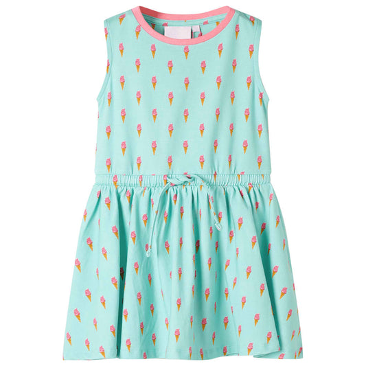 Kinderkleid mit Kordelzug Helles Minzgrün