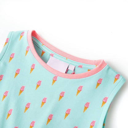 Kinderkleid mit Kordelzug Helles Minzgrün