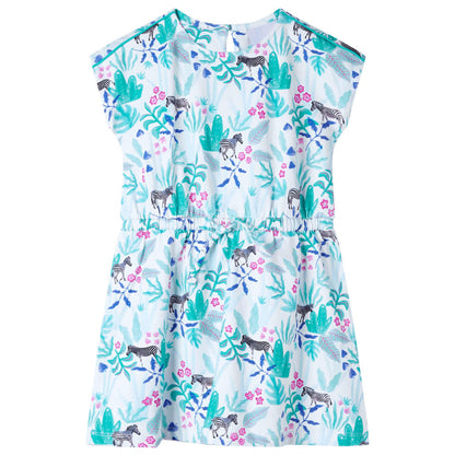 Kinderkleid Ecru und Dunkles Minzgrün