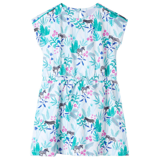 Kinderkleid Ecru und Dunkles Minzgrün