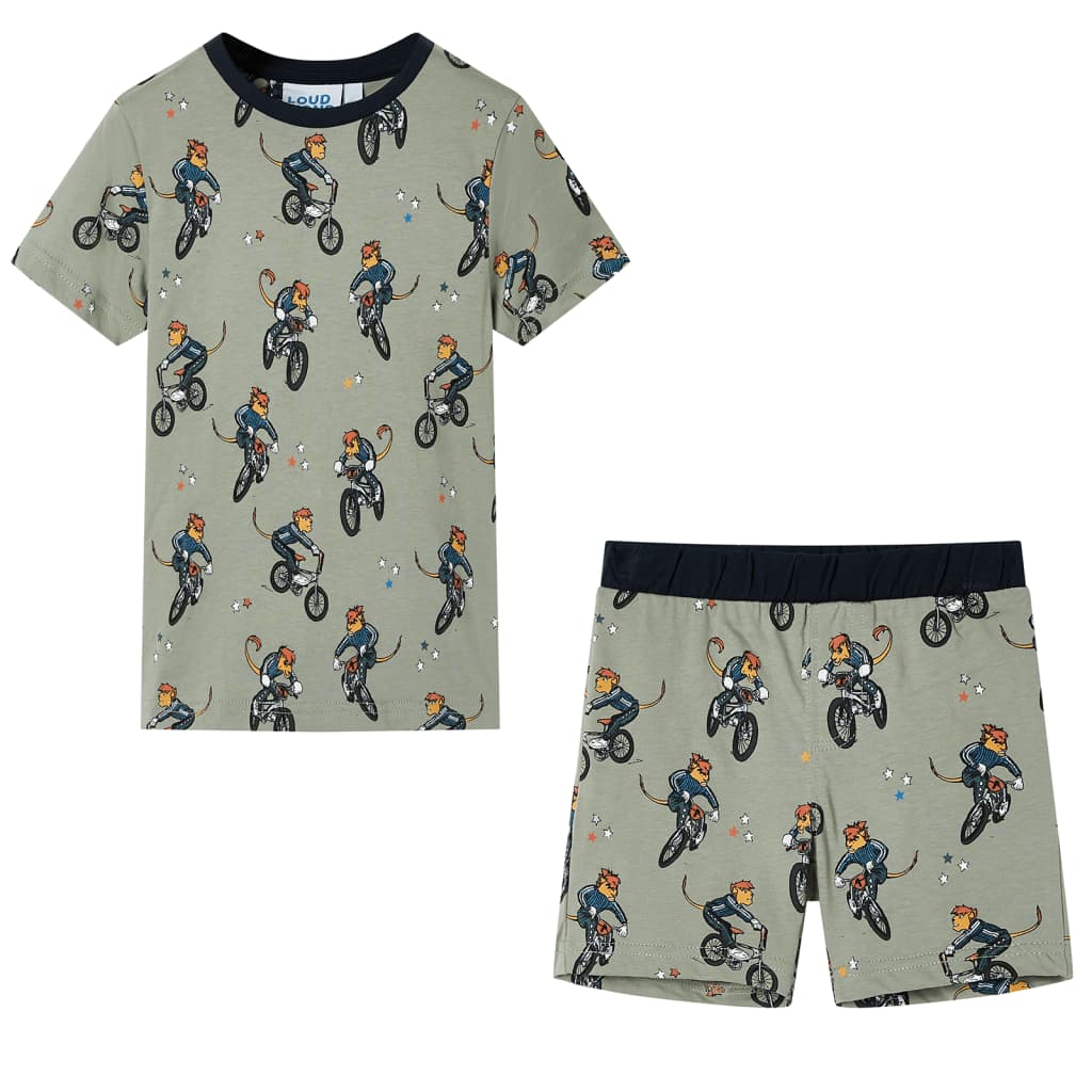 Kinderpyjama mit Kurzen Ärmeln Hellkhaki