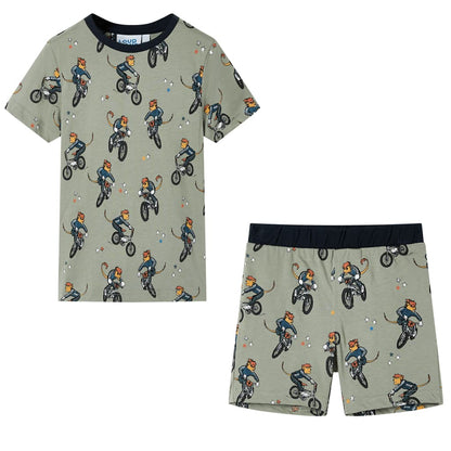 Kinderpyjama mit Kurzen Ärmeln Hellkhaki