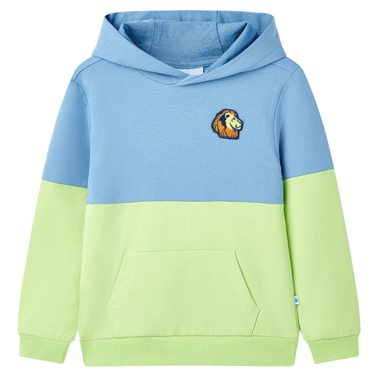 Kinder-Kapuzenpullover Blau und Zartgelb