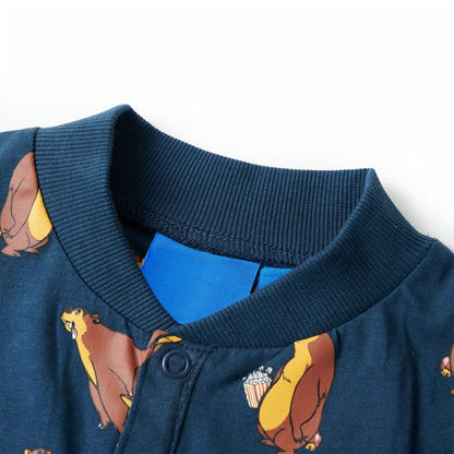 Kinder-Schlafanzug Einteiler Jeansblau