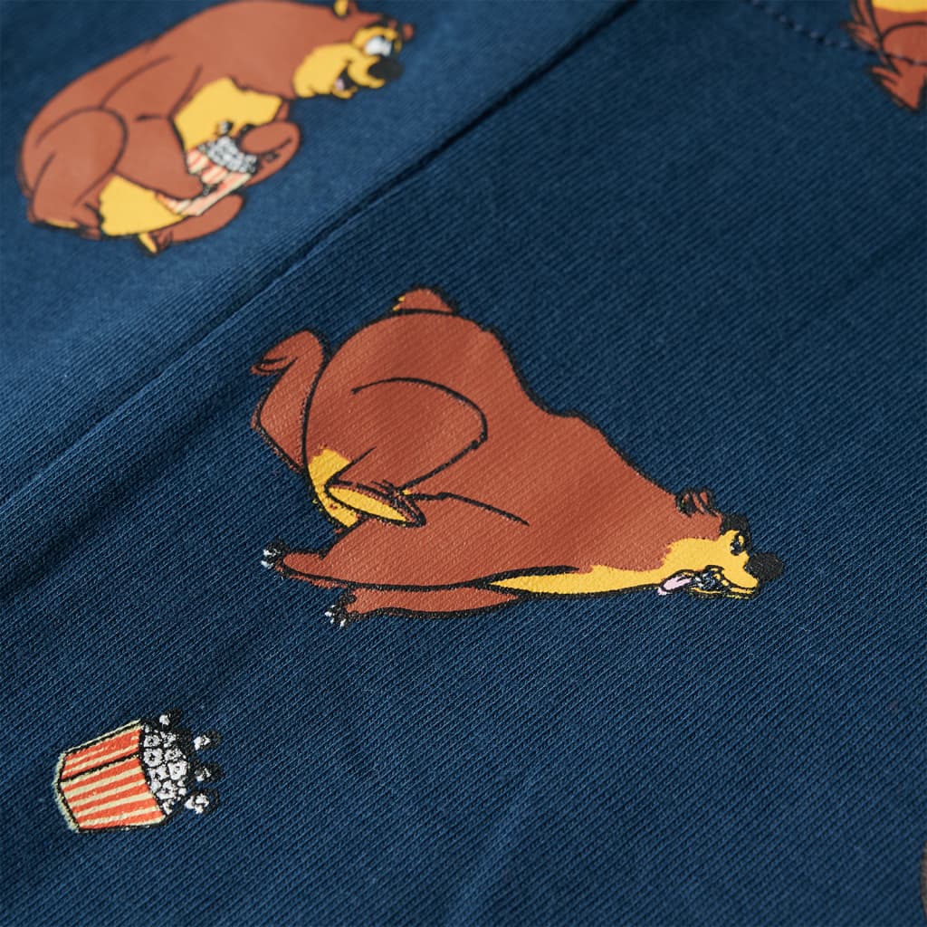 Kinder-Schlafanzug Einteiler Jeansblau