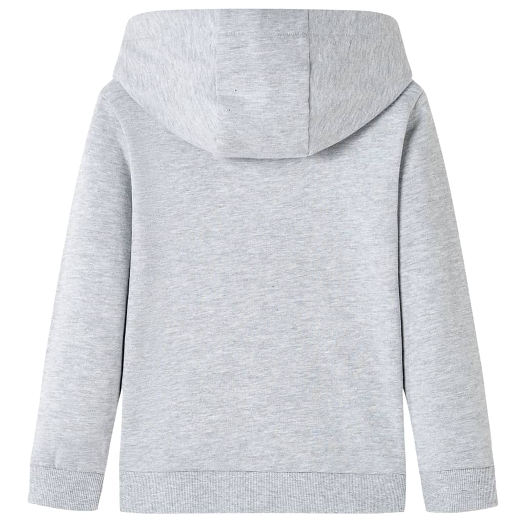 Kinder-Kapuzenpullover Grau Melange und Orange